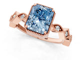 Rose gold Fancy Blue Radiant  Milgrain Marquise Diamond Twist Band Ring_66