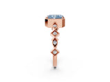 Rose gold Fancy Blue Radiant  Milgrain Marquise Diamond Twist Band Ring_67