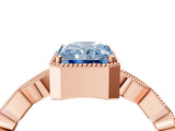 Rose gold Fancy Blue Radiant  Milgrain Marquise Diamond Twist Band Ring_69