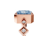 Rose gold Fancy Blue Radiant  Milgrain Marquise Diamond Twist Band Ring_70