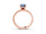 Rose gold Fancy Blue Radiant  Milgrain Pave Diamond Engagement Ring with Four-Prong Setting_150