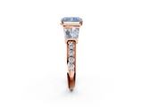Rose gold Fancy Blue Radiant  Solitaire Baguette Side Stone Channel Set Engagement Ring_5