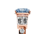 Rose gold Fancy Blue Radiant  Solitaire Baguette Side Stone Channel Set Engagement Ring_8