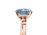 Rose gold Fancy Blue Radiant  Solitaire Beaded Band with Four-Prong Setting_33