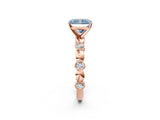 Rose gold Fancy Blue Radiant  Solitaire Bezel-Set Diamond Ring with Beaded Band and Four-Prong Setting_34
