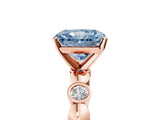 Rose gold Fancy Blue Radiant  Solitaire Bezel-Set Diamond Ring with Beaded Band and Four-Prong Setting_37