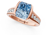 Rose gold Fancy Blue Radiant  Solitaire Bezel-Set Diamond Ring with Channel-Set Band_37