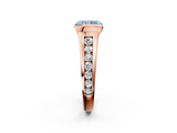 Rose gold Fancy Blue Radiant  Solitaire Bezel-Set Diamond Ring with Channel-Set Band_38