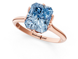 Rose gold Fancy Blue Radiant  Solitaire Cathedral Diamond Ring with Six-Prong Setting_18