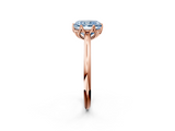 Rose gold Fancy Blue Radiant  Solitaire Cathedral Diamond Ring with Six-Prong Setting_19
