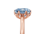 Rose gold Fancy Blue Radiant  Solitaire Cathedral Diamond Ring with Six-Prong Setting_22