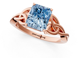Rose gold Fancy Blue Radiant  Solitaire Celtic Knot Engagement Ring with Four-Prong Setting_43