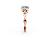 Rose gold Fancy Blue Radiant  Solitaire Celtic Knot Engagement Ring with Four-Prong Setting_44