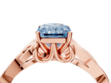 Rose gold Fancy Blue Radiant  Solitaire Celtic Knot Engagement Ring with Four-Prong Setting_46