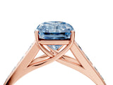 Rose gold Fancy Blue Radiant  Solitaire Channel-Set Diamond Engagement Ring with Four-Prong Setting_35