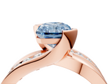 Rose gold Fancy Blue Radiant  Solitaire Channel-Set Split Shank Ring with Tension Prong Setting_7