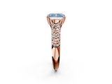 Rose gold Fancy Blue Radiant  Solitaire Chevron Pave Diamond Engagement Ring with Six-Prong Setting_5