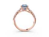 Rose gold Fancy Blue Radiant  Solitaire Chevron Pave Diamond Engagement Ring with Six-Prong Setting_6