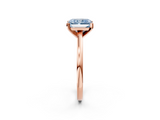 Rose gold Fancy Blue Radiant  Solitaire Diamond Engagement Ring with Four-Prong Setting on a Classic Band_5