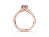 Rose gold Fancy Blue Radiant  Solitaire Diamond Engagement Ring with Pave Band and Six-Prong Setting_23