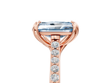 Rose gold Fancy Blue Radiant  Solitaire Diamond Engagement Ring with Pave Band and Six-Prong Setting_25