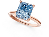 Rose gold Fancy Blue Radiant  Solitaire Diamond Ring with 4-Prong Setting on a Classic Band_4