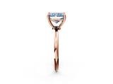 Rose gold Fancy Blue Radiant  Solitaire Diamond Ring with 4-Prong Setting on a Classic Band_5