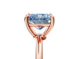 Rose gold Fancy Blue Radiant  Solitaire Diamond Ring with 4-Prong Setting on a Classic Band_8