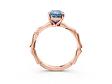 Rose gold Fancy Blue Radiant  Solitaire Diamond Ring with Bamboo Band and Four-Prong Setting_87