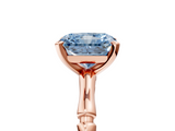 Rose gold Fancy Blue Radiant  Solitaire Diamond Ring with Bamboo Band and Four-Prong Setting_89