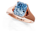 Rose gold Fancy Blue Radiant  Solitaire Diamond Ring with Cathedral Band and Four-Prong Setting_65