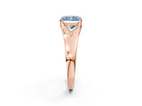 Rose gold Fancy Blue Radiant  Solitaire Diamond Ring with Cathedral Band and Four-Prong Setting_66