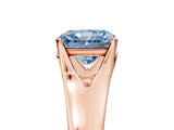 Rose gold Fancy Blue Radiant  Solitaire Diamond Ring with Cathedral Band and Four-Prong Setting_69