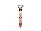 Rose gold Fancy Blue Radiant  Solitaire Diamond Ring with Channel-Set Baguette Band and Four-Prong Setting_83