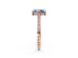 Rose gold Fancy Blue Radiant  Solitaire Diamond Ring with Channel Set Band and Bezel Prong Setting_59