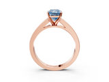 Rose gold Fancy Blue Radiant  Solitaire Diamond Ring with Channel-Set Band and Four-Prong Setting_6