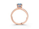 Rose gold Fancy Blue Radiant  Solitaire Diamond Ring with Channel Set Band and Six-Prong Setting_50