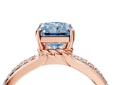Rose gold Fancy Blue Radiant  Solitaire Diamond Ring with Channel Set Band and Six-Prong Setting_51