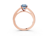 Rose gold Fancy Blue Radiant  Solitaire Diamond Ring with Four-Prong Setting and Classic Band_6