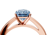 Rose gold Fancy Blue Radiant  Solitaire Diamond Ring with Four-Prong Setting and Classic Band_7
