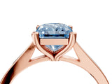 Rose gold Fancy Blue Radiant  Solitaire Diamond Ring with Four-Prong Setting and Tapered Band 5