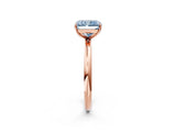 Rose gold Fancy Blue Radiant  Solitaire Diamond Ring with Four-Prong Setting on a Plain Band_22