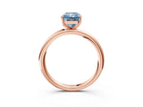 Rose gold Fancy Blue Radiant  Solitaire Diamond Ring with Four-Prong Setting on a Plain Band_23
