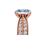 Rose gold Fancy Blue Radiant  Solitaire Diamond Ring with Milgrain Pavé Band and Four-Prong Setting_58