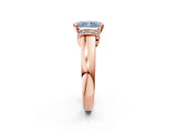 Rose gold Fancy Blue Radiant  Solitaire Diamond Ring with Pave Band and Six-Prong Setting_35