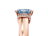 Rose gold Fancy Blue Radiant  Solitaire Diamond Ring with Pave Band and Six-Prong Setting_38