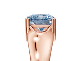 Rose gold Fancy Blue Radiant  Solitaire Diamond Ring with Six-Prong Cathedral Setting_37