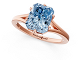 Rose gold Fancy Blue Radiant  Solitaire Diamond Ring with Six-Prong Setting and Tapered Band_18
