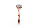 Rose gold Fancy Blue Radiant  Solitaire Diamond Ring with Six-Prong Setting and Tapered Band_19