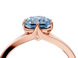 Rose gold Fancy Blue Radiant  Solitaire Diamond Ring with Six-Prong Setting and Tapered Band_21